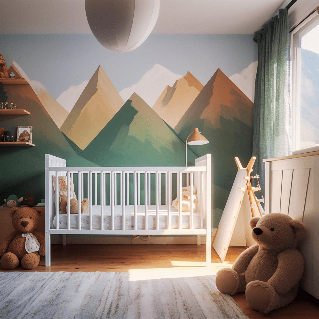 Chambre bébé theme montagne
