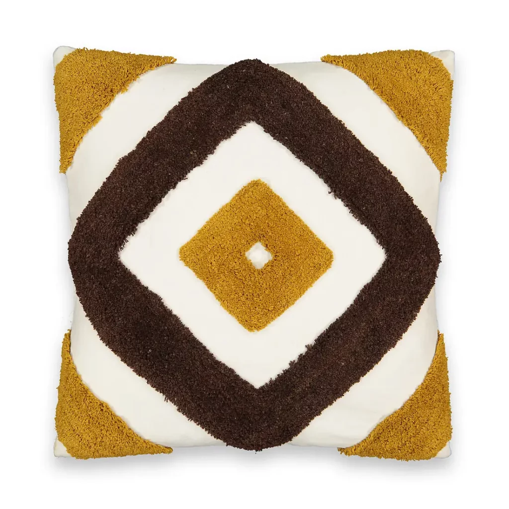 coussin tons ocre