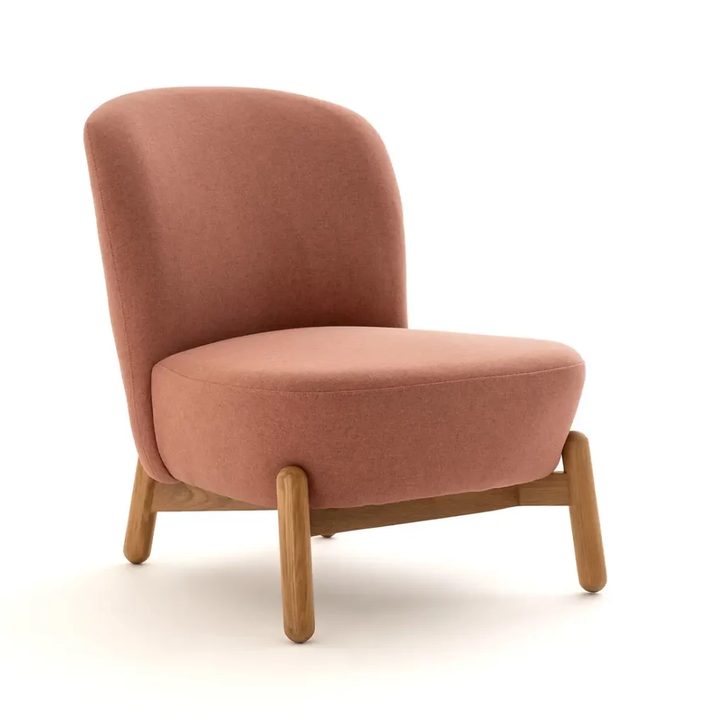 fauteuil rose bois