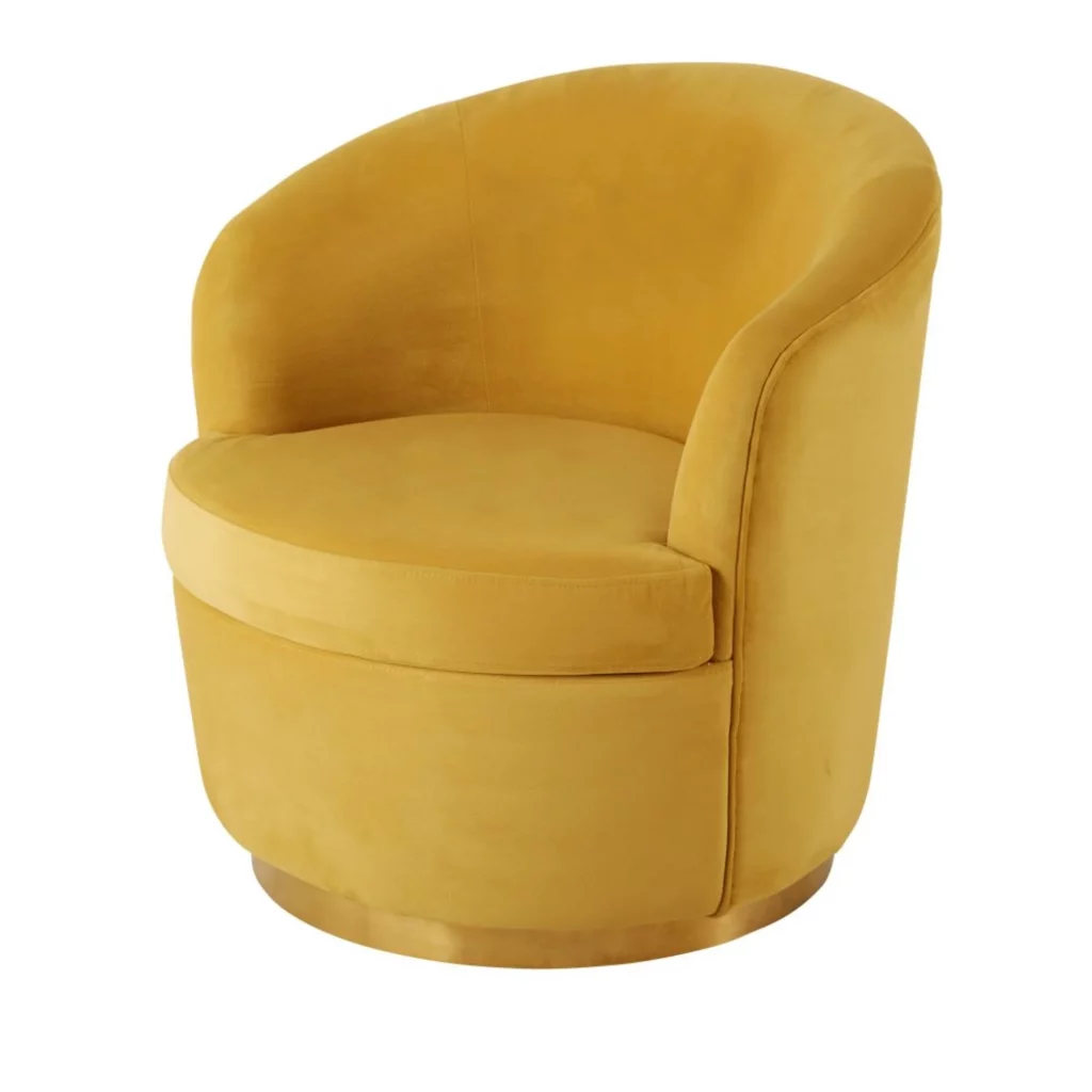 fauteuil moderne jaune moutarde