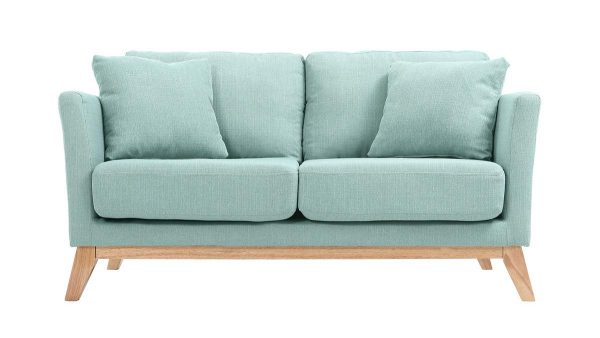 Canapé 2 Places Velours Chenille Beige - Accoudoirs Courbes, Coussins Amovibles, Dimensions 220x77x81 Cm - 4