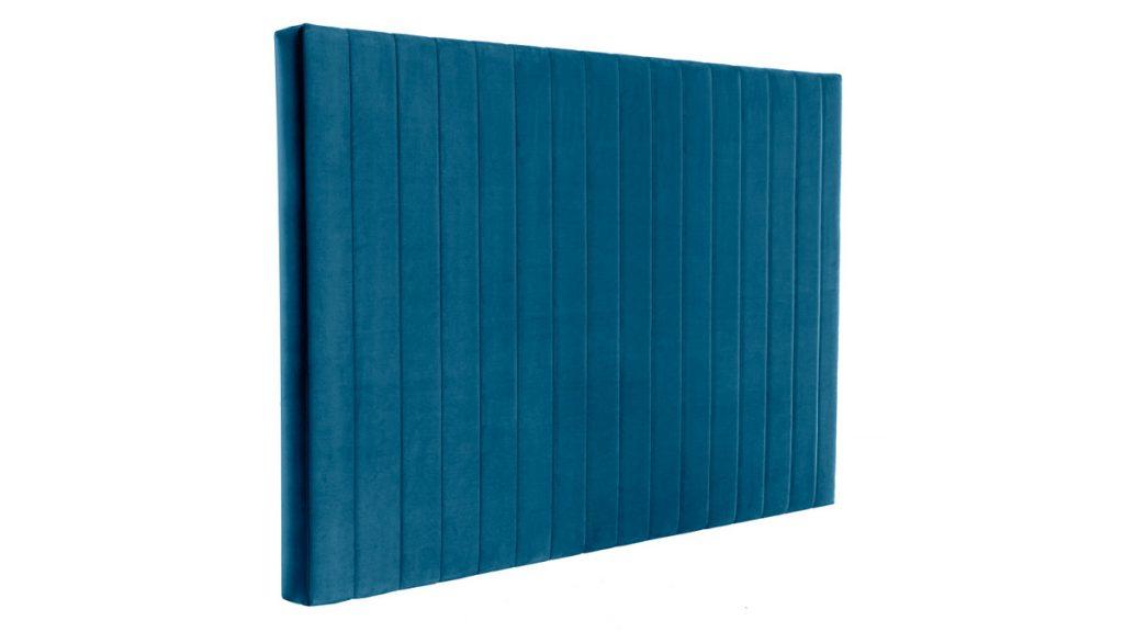 tete de lit tissus velours bleu fonce