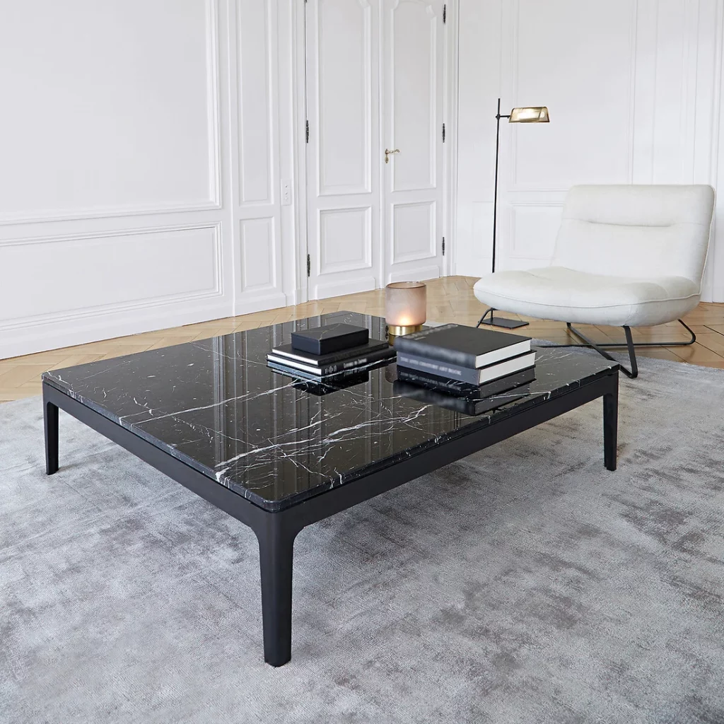 table basse marbre noir ampm