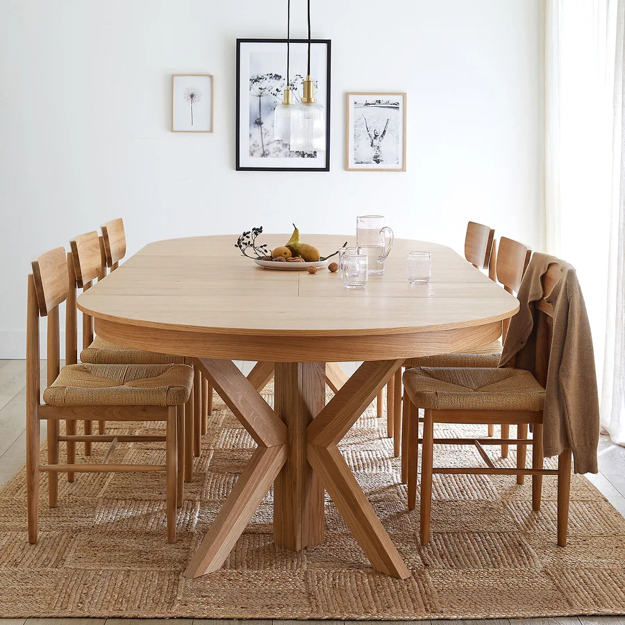 table ronde extensible en bois massif