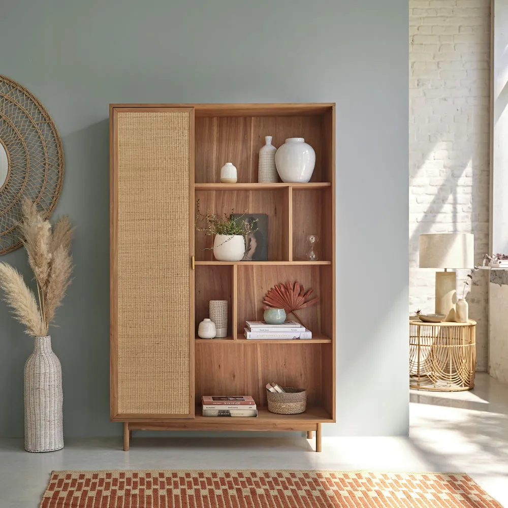 Bibliothèque en bois et rotin maisons du monde Tarifa