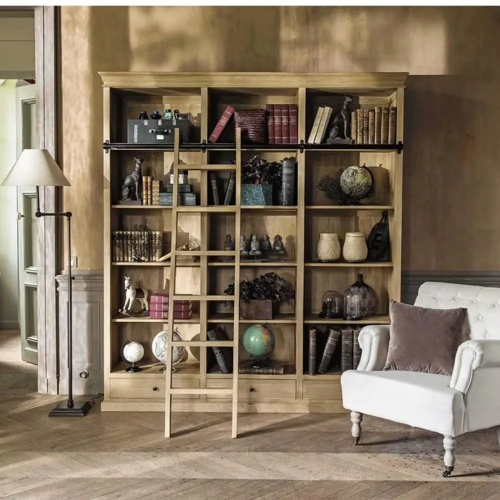 bibliotheque en bois Maisons du Monde Naturaliste