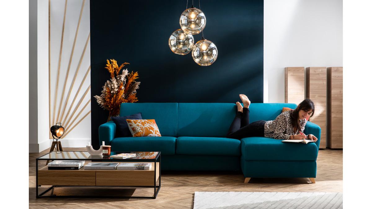 Canapé bleu canard : sélection de 6 modèles tendances