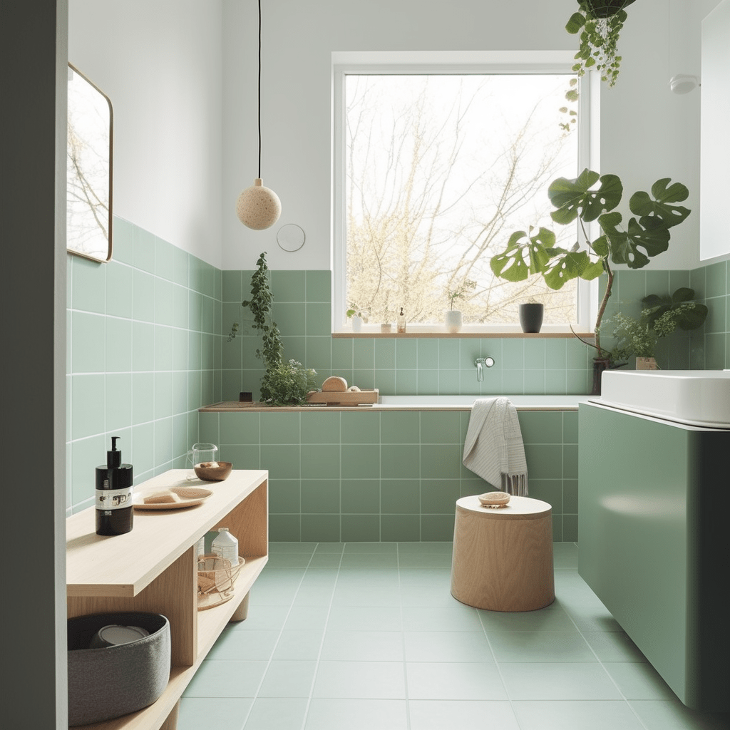meuble salle de bain vert d eau