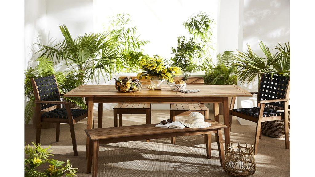 table jardin bois extensible