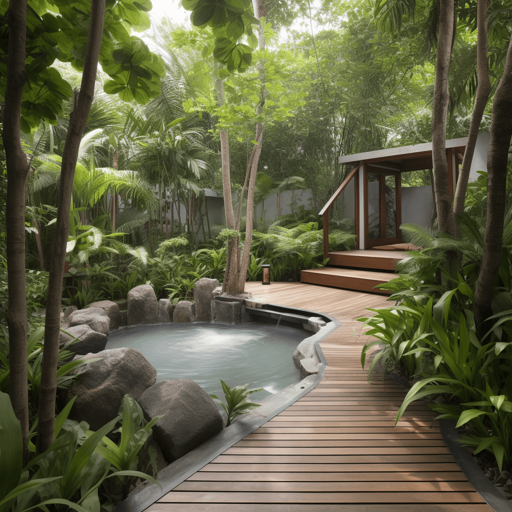 aménagement spa style tropical