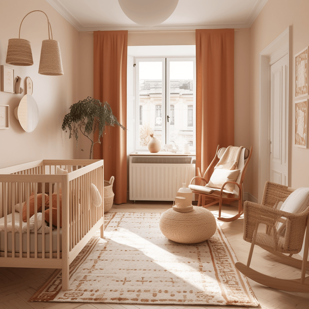 Chambre bébé couleur terracotta