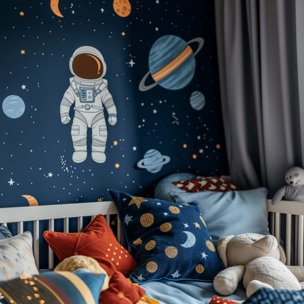 chambre bébé garcon thème astronaute