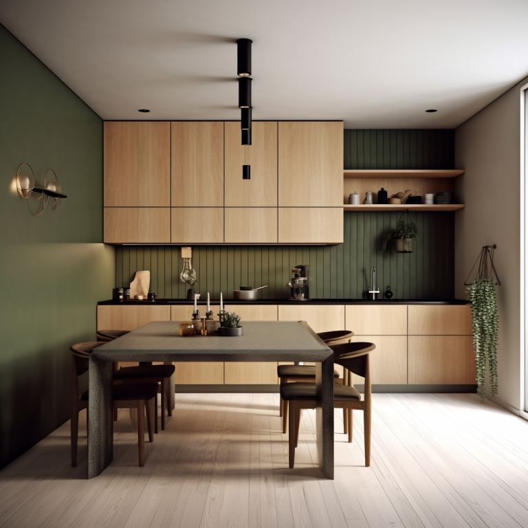 Cuisine verte et bois : 16 idées déco pour cette association