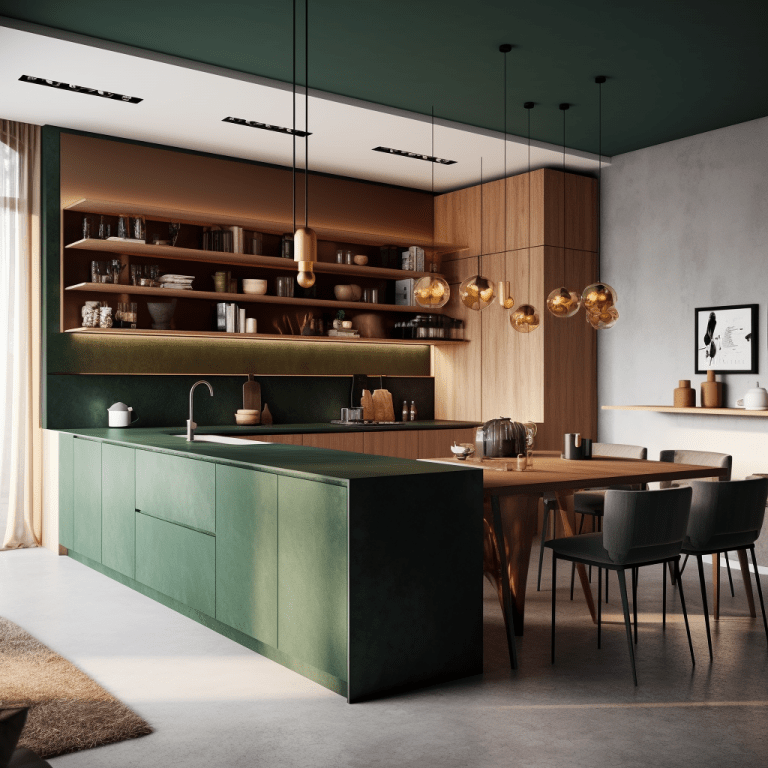 Cuisine verte et bois : 16 idées déco pour cette association