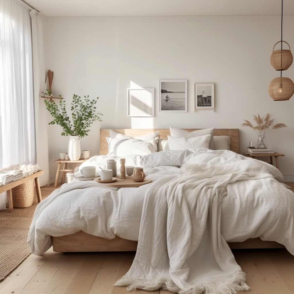 chambre scandinave blanche