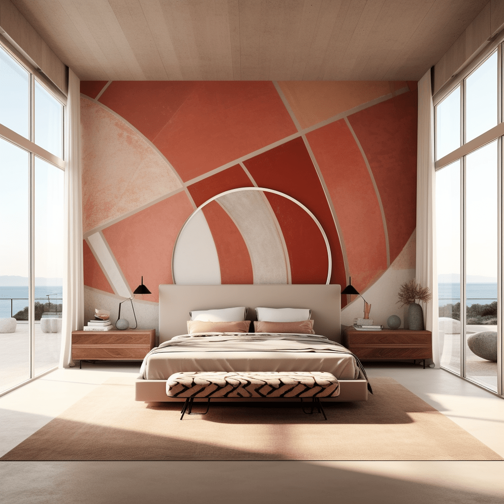 papier peint panoramique chambre adulte geometrique