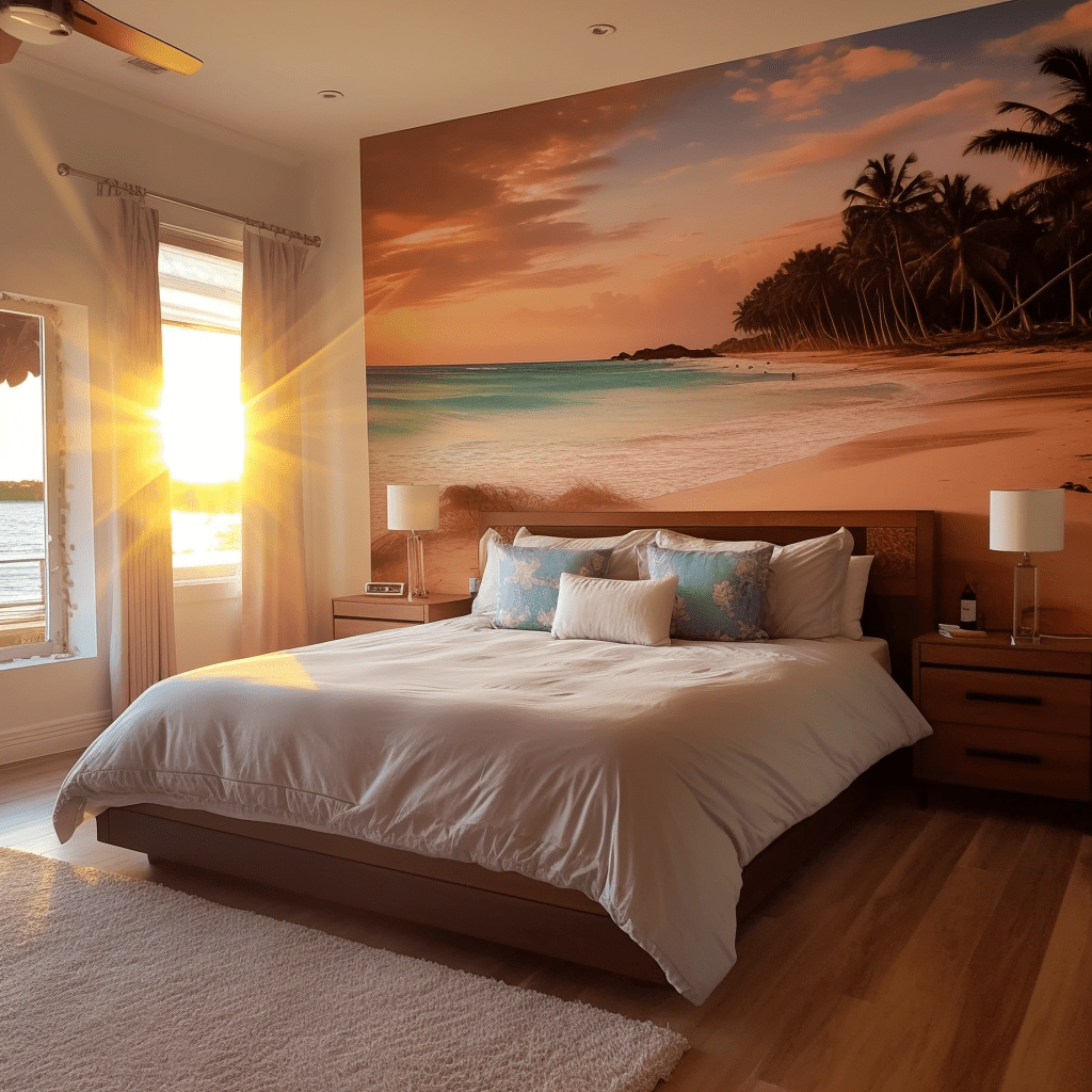 papier peint panoramique chambre adulte plage