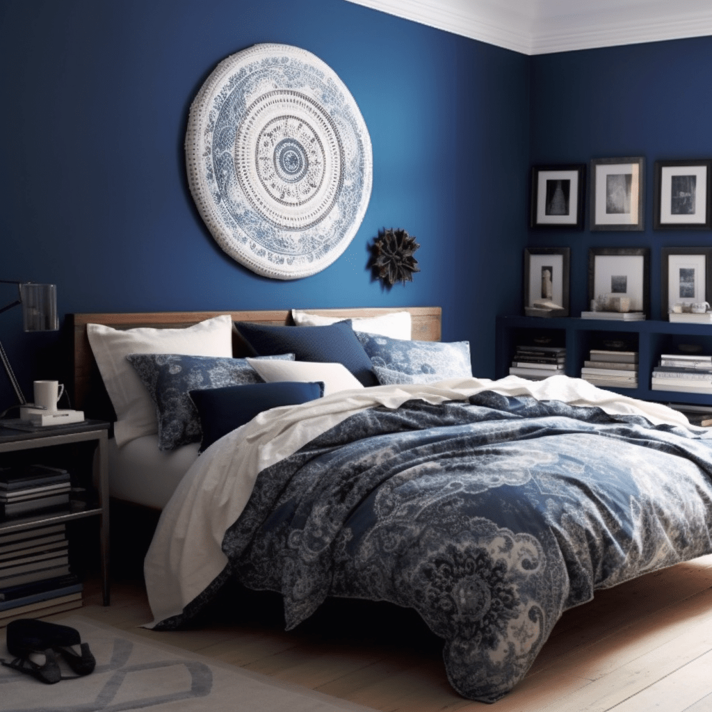 peinture chambre adulte moderne bleu foncé