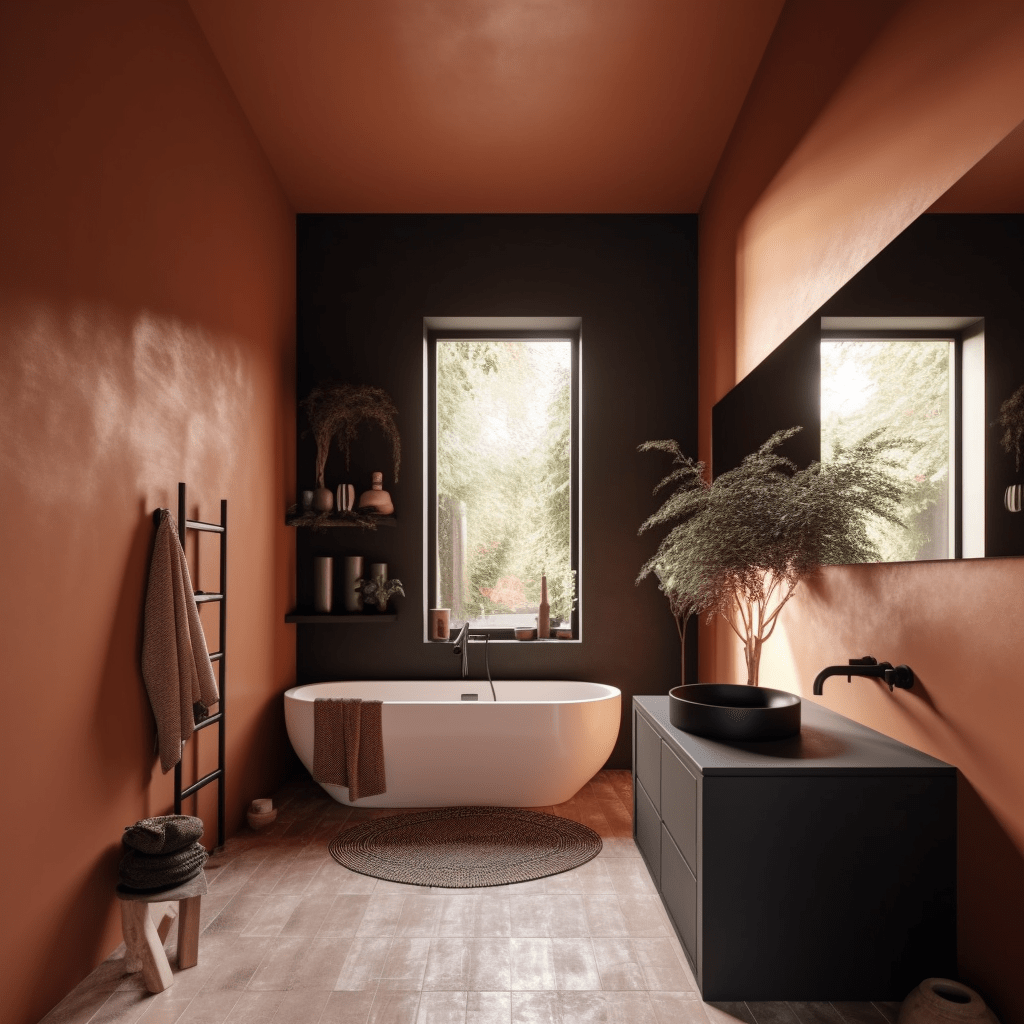 peinture terracotta salle de bain