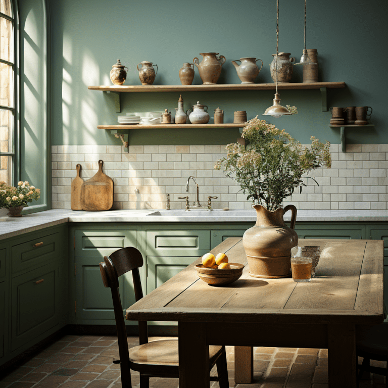 Cuisine Mur Vert Deau