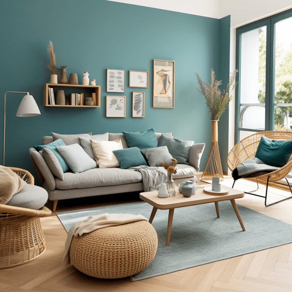 Bleu Canard Et Gris Perle