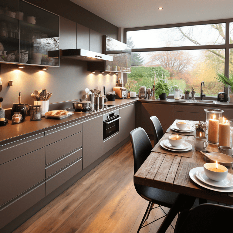 Couleur Mur Cuisine Avec Meuble Bois Foncé