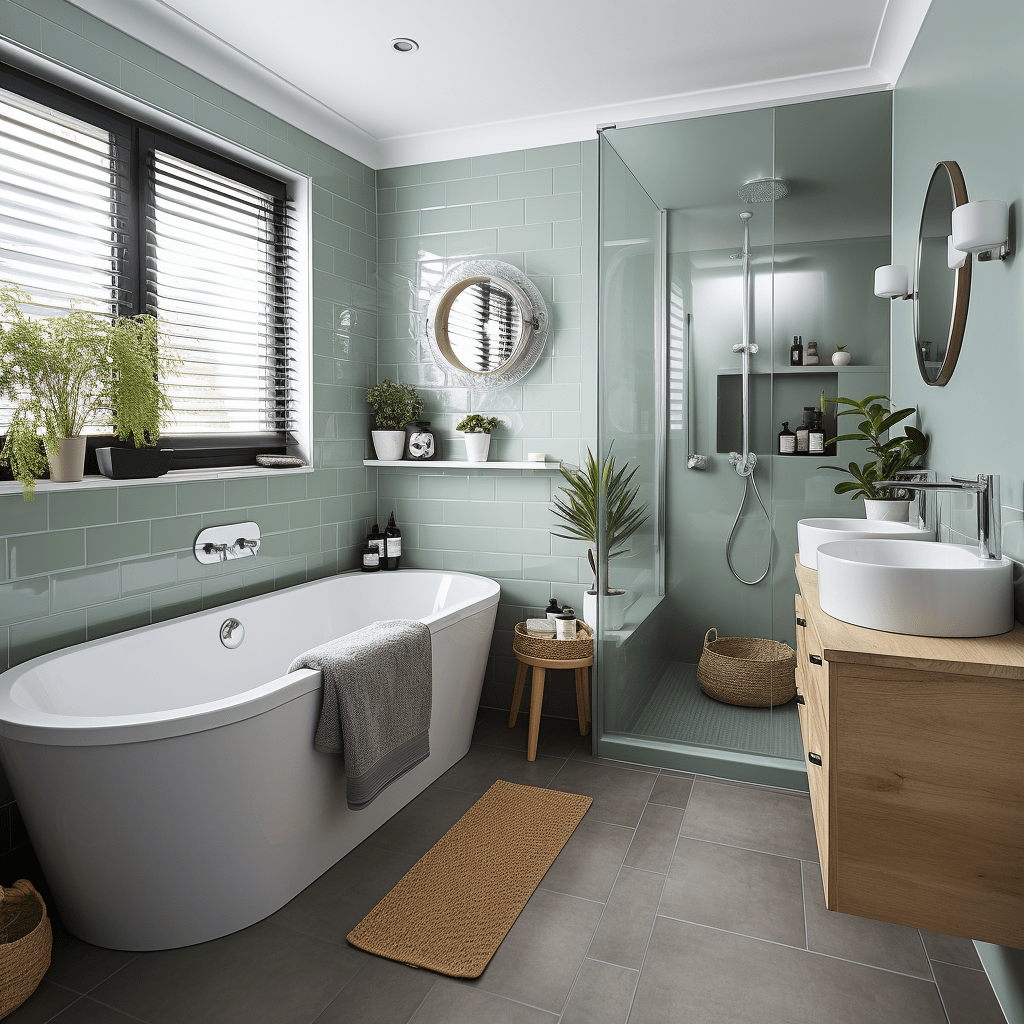 décoration vert sauge salle de bain
