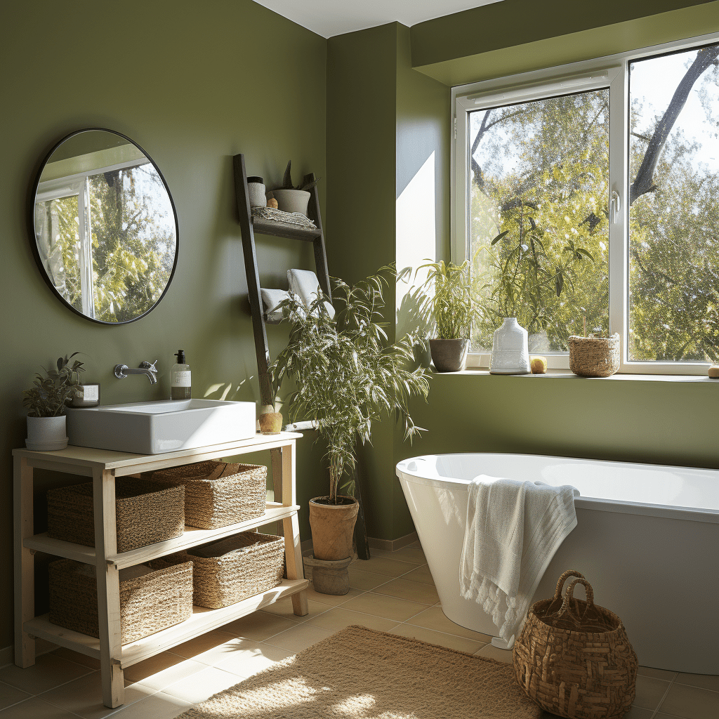 inspiration salle de bain vert olive