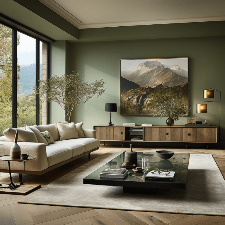 Salon kaki : 17 idées déco élégantes et modernes à découvrir
