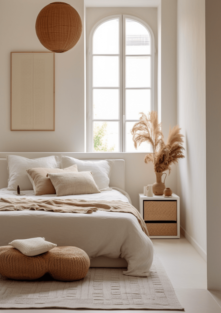 chambre moderne linge de lit