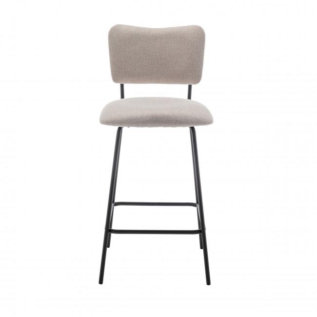 Lot de 2 chaises de bar en tissu et métal 65cm VANDER Beige Drawer Bleu Canard