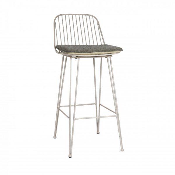 Lot de 2 chaises de bar design en métal 67cm - OMBRA Gris clair - Pomax