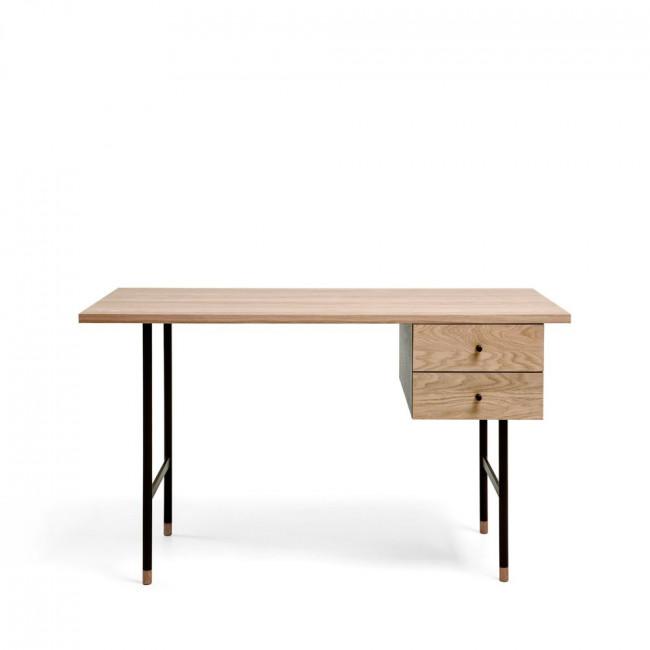 Bureau design bois et métal 2 tiroirs - JUGEND Bois clair - Woodman