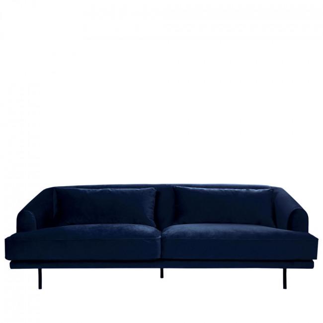 Canapé 4 places en velours pieds droits en métal - WINSEN Bleu marine - Drawer