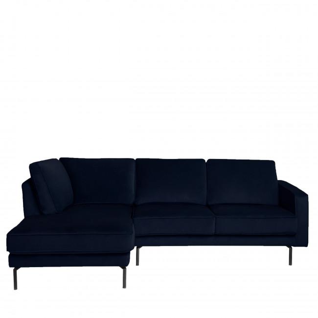 Canapé d'angle gauche en velours - ORSO Bleu marine - Drawer