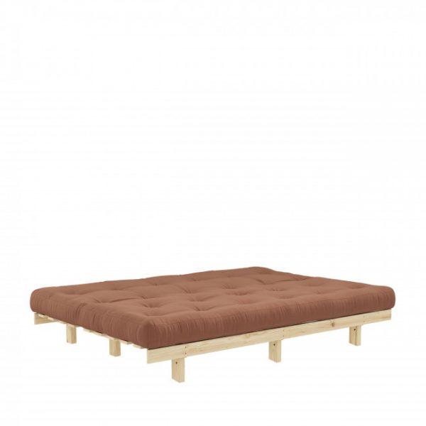 Canapé convertible en bois naturel et tissu - LEAN Marron argile - Karup Design