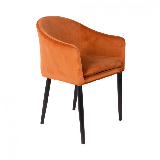 Fauteuil de table design en velours - CATELYN Orange - Drawer