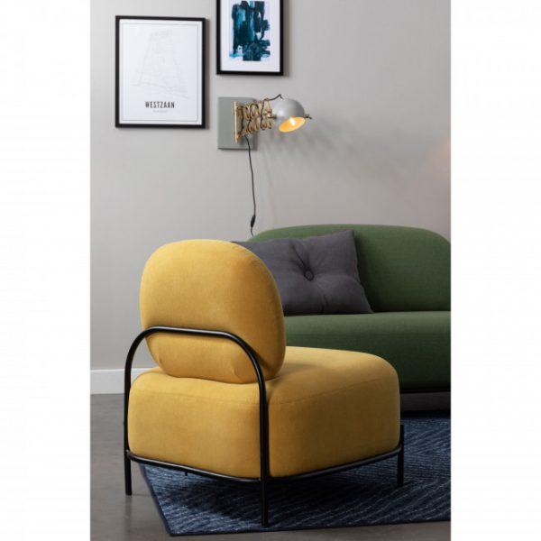 Fauteuil lounge en tissu - POLLY Jaune - Drawer