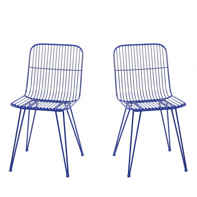 Lot de 2 chaises design en métal - OMBRA Bleu - Pomax