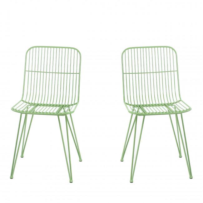 Lot de 2 chaises design en métal - OMBRA Vert - Pomax