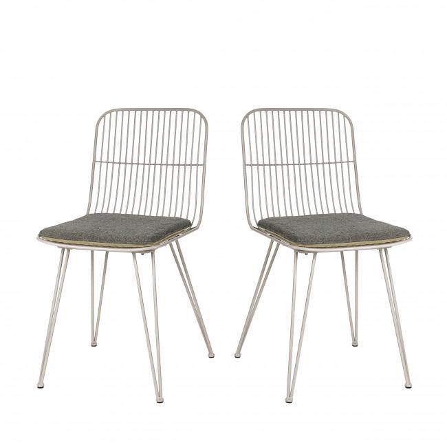 Lot de 2 chaises design en métal - OMBRA Gris clair - Pomax