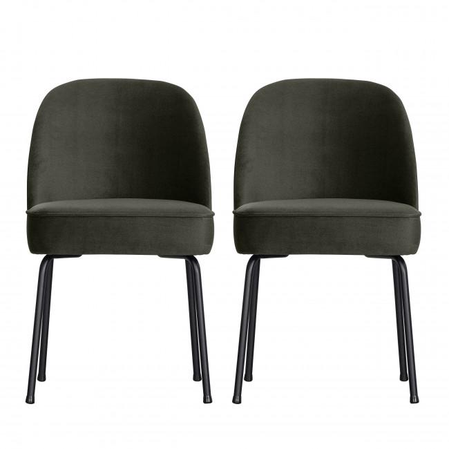 Lot de 2 chaises design en velours - VOGUE Vert foncé - BePureHome