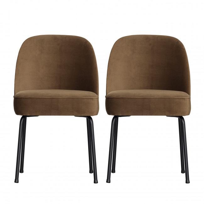 Lot de 2 chaises design en velours - VOGUE Bronze - BePureHome