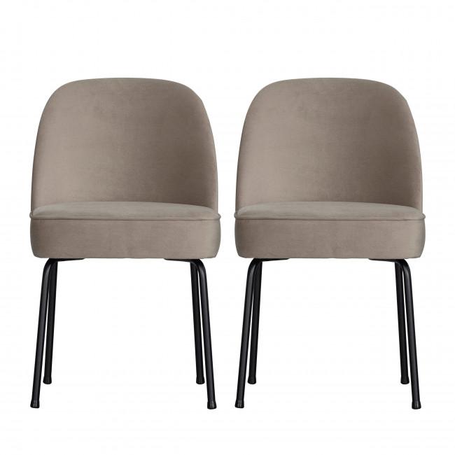 Lot de 2 chaises design en velours - VOGUE Beige - BePureHome