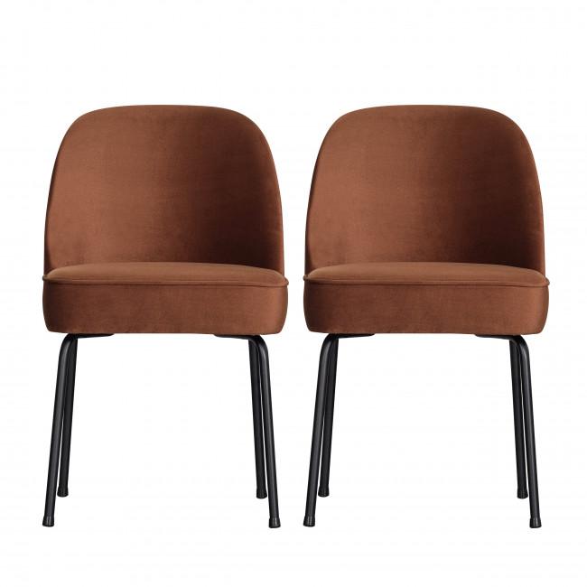 Lot de 2 chaises design en velours - VOGUE Rouille - BePureHome