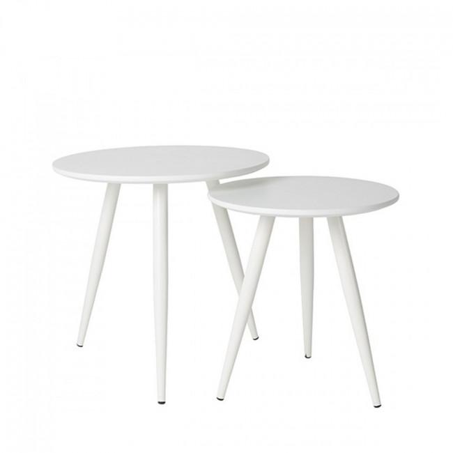 2 tables d'appoint laquées - DAVEN Blanc - Drawer
