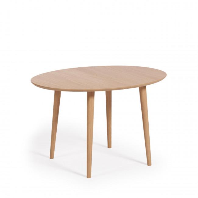 Table à manger extensible en bois ø120-200x90cm - OQUI Bois clair - Kave Home