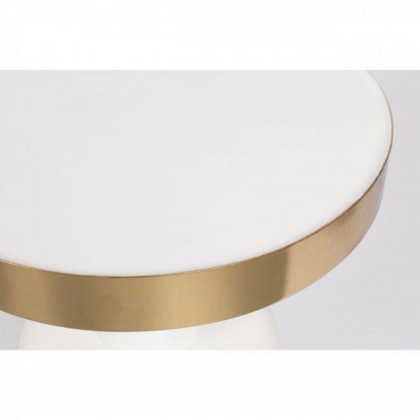 Table d'appoint ronde en métal ø36cm - GLAM Blanc - Zuiver