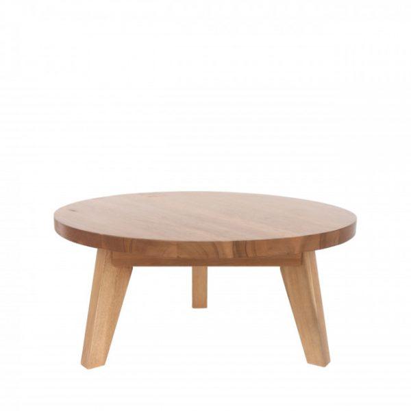 Table basse en bois d'acacia ø65cm - LÉONA Bois clair - Drawer