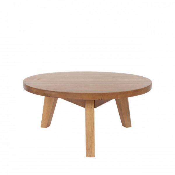 Table basse en bois d'acacia ø65cm - LÉONA Bois clair - Drawer